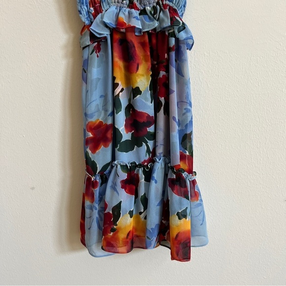 MISA Los Angeles Dress Blue Multi Floral - Picture 4 of 8